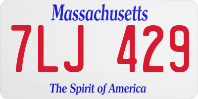 MA license plate 7LJ429