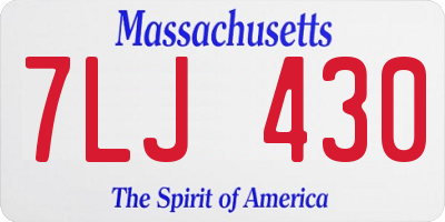MA license plate 7LJ430