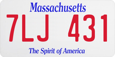 MA license plate 7LJ431