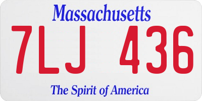 MA license plate 7LJ436