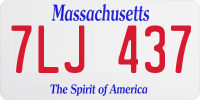 MA license plate 7LJ437