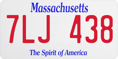 MA license plate 7LJ438