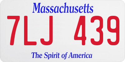 MA license plate 7LJ439