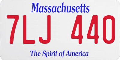 MA license plate 7LJ440