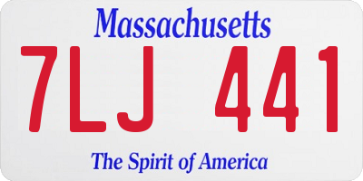 MA license plate 7LJ441