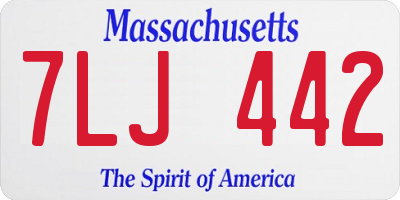 MA license plate 7LJ442