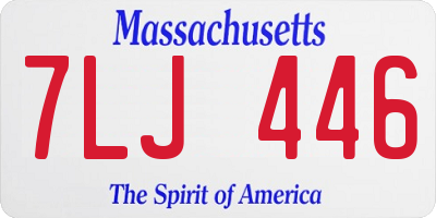 MA license plate 7LJ446