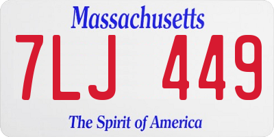 MA license plate 7LJ449
