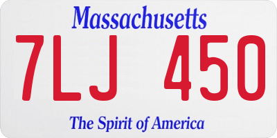 MA license plate 7LJ450