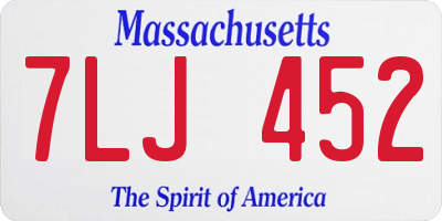 MA license plate 7LJ452
