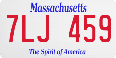 MA license plate 7LJ459