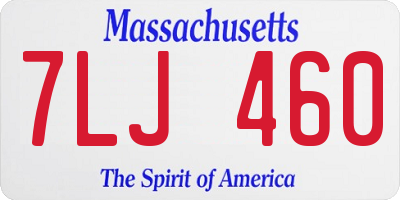 MA license plate 7LJ460