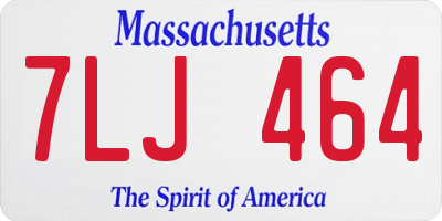 MA license plate 7LJ464