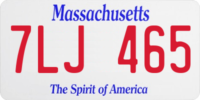MA license plate 7LJ465