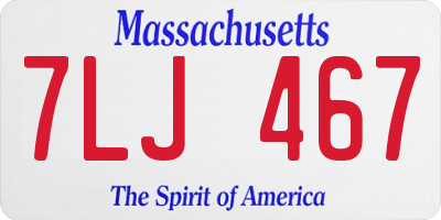 MA license plate 7LJ467