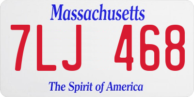 MA license plate 7LJ468