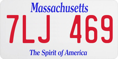 MA license plate 7LJ469