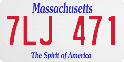 MA license plate 7LJ471