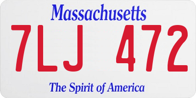 MA license plate 7LJ472