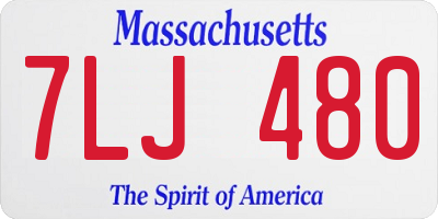 MA license plate 7LJ480
