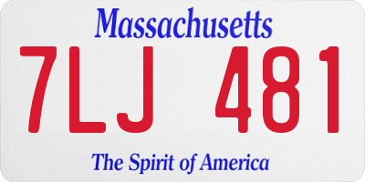 MA license plate 7LJ481