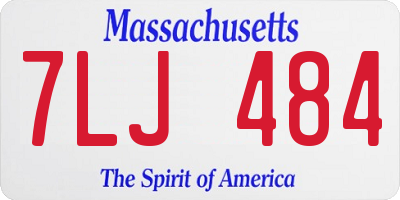 MA license plate 7LJ484