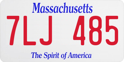 MA license plate 7LJ485