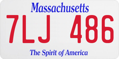 MA license plate 7LJ486