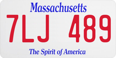MA license plate 7LJ489