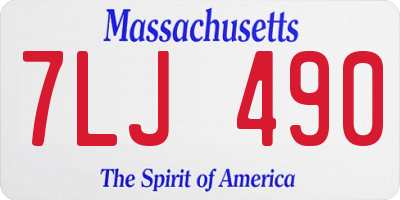 MA license plate 7LJ490
