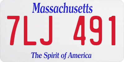 MA license plate 7LJ491