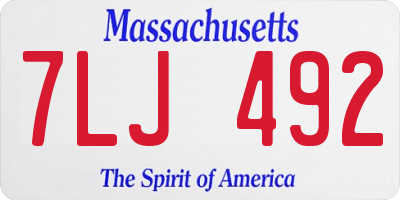 MA license plate 7LJ492