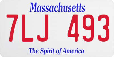 MA license plate 7LJ493