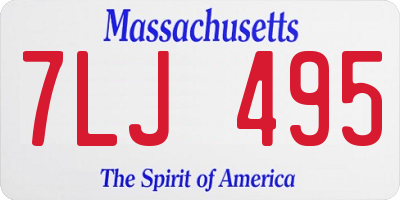 MA license plate 7LJ495