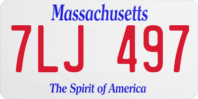 MA license plate 7LJ497