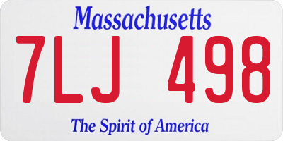 MA license plate 7LJ498