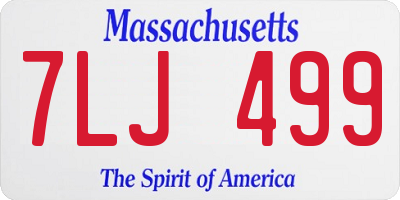MA license plate 7LJ499