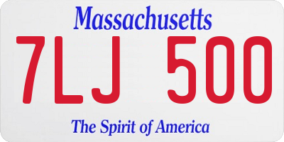 MA license plate 7LJ500