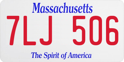 MA license plate 7LJ506