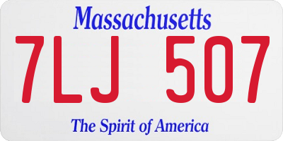 MA license plate 7LJ507