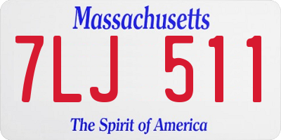 MA license plate 7LJ511