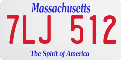 MA license plate 7LJ512