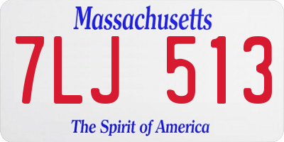 MA license plate 7LJ513