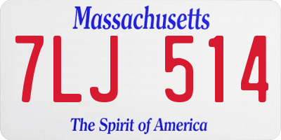 MA license plate 7LJ514