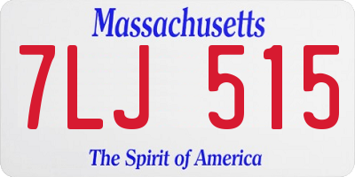 MA license plate 7LJ515