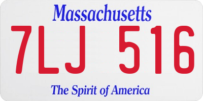 MA license plate 7LJ516