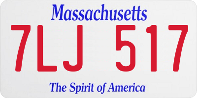 MA license plate 7LJ517