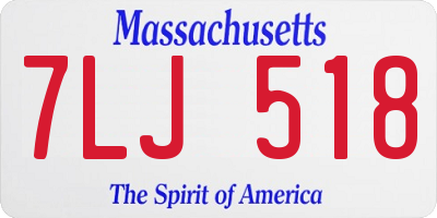 MA license plate 7LJ518