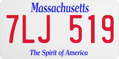 MA license plate 7LJ519