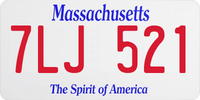 MA license plate 7LJ521